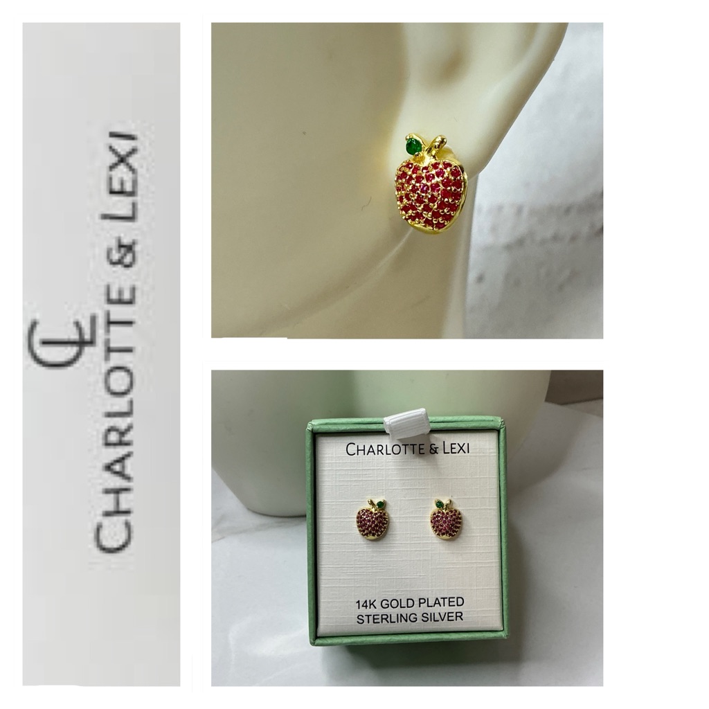 14k Gold Plated Apple Earrings